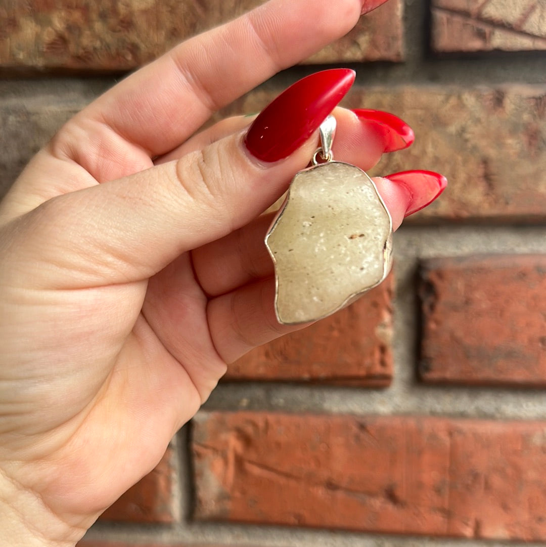 Libyan Desert Glass Pendant with Sterling Silver