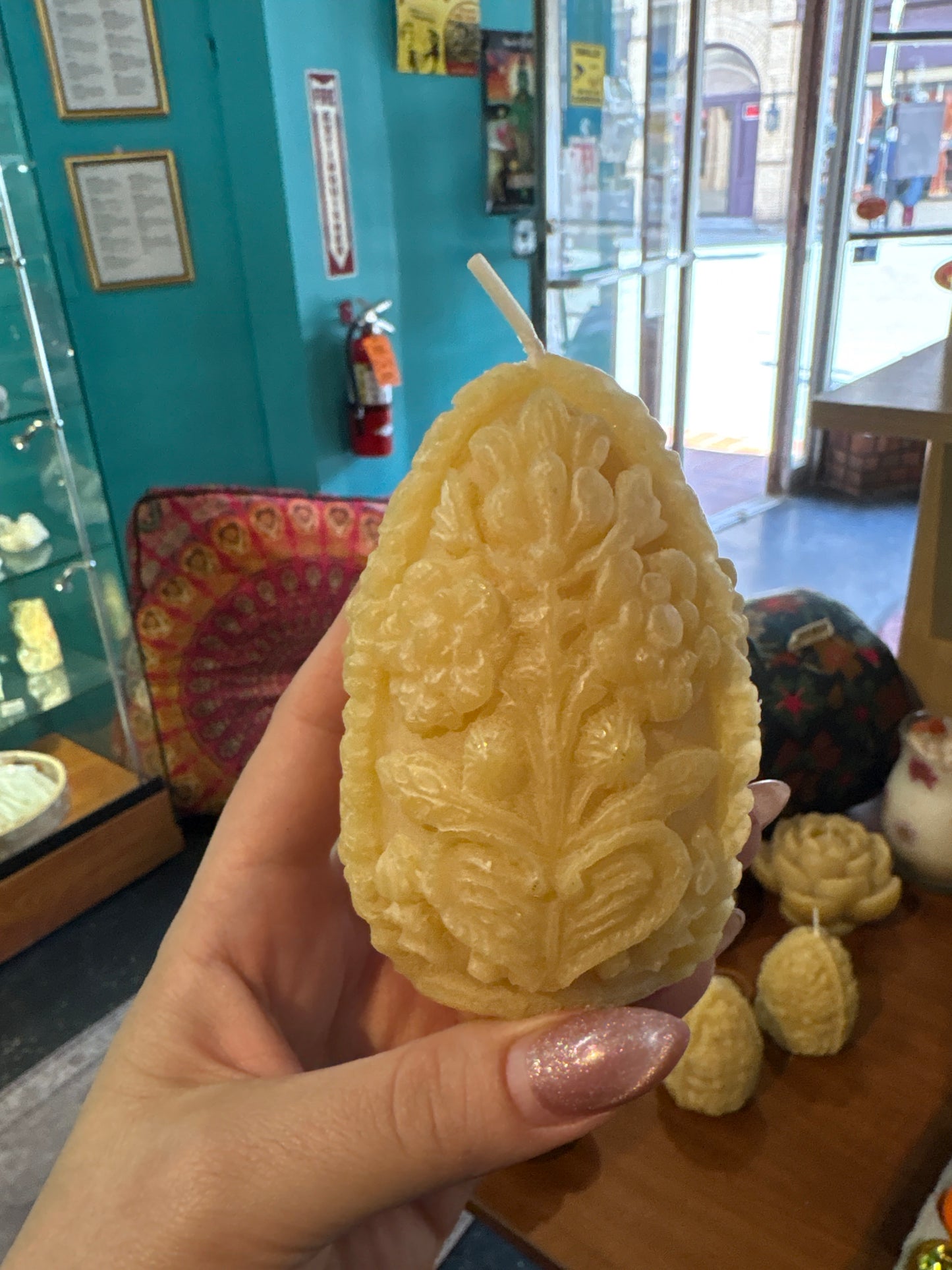 Beeswax Carved Egg Candle