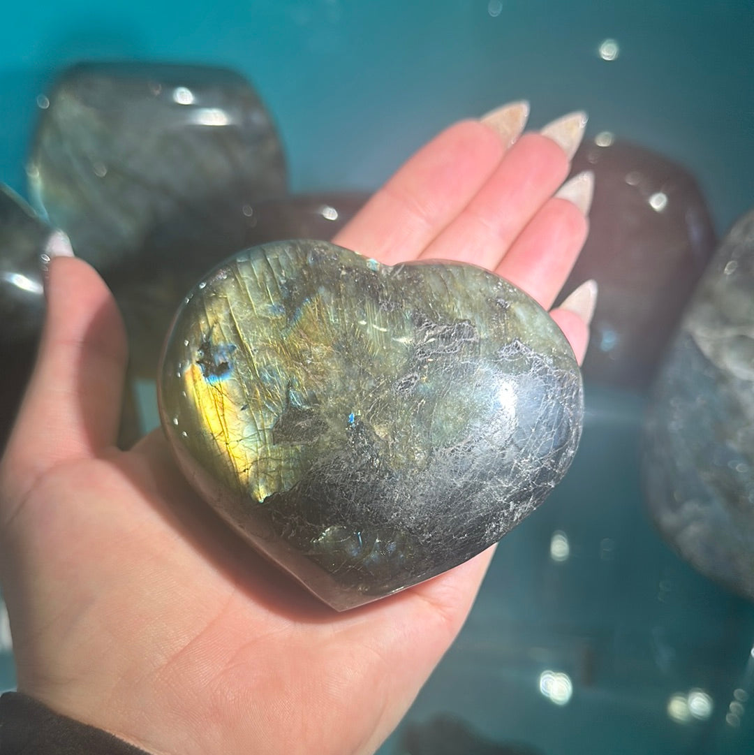 Labradorite Heart