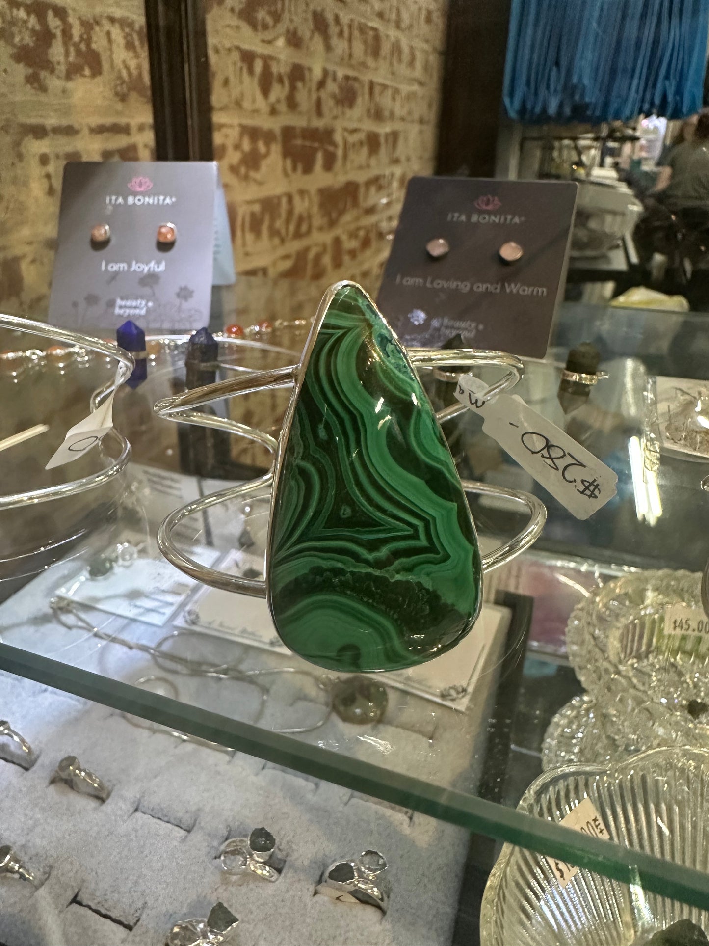 Malachite Bracelet with Sterling Silver