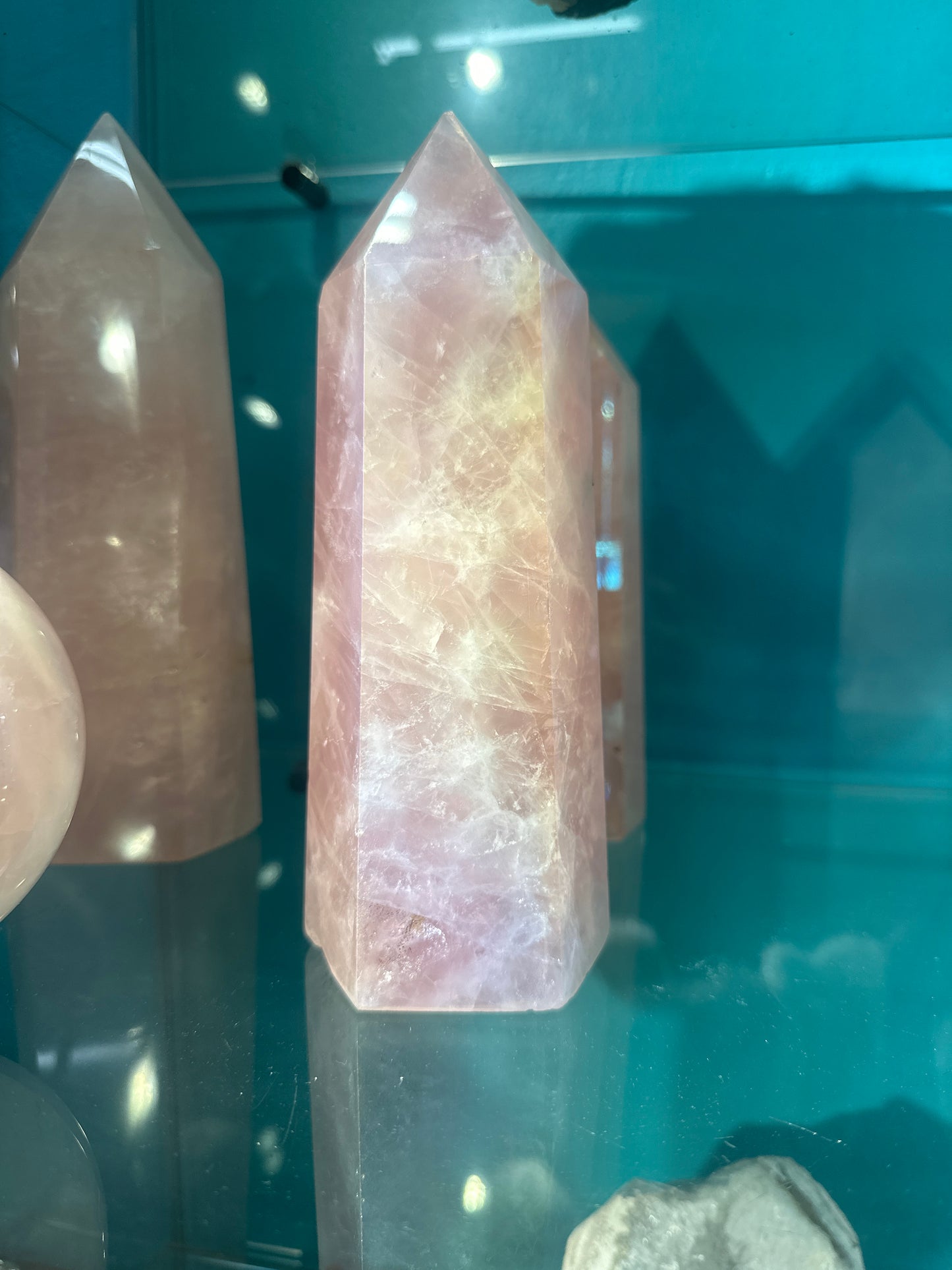 Large Angel Aura Rose Quartz Tower