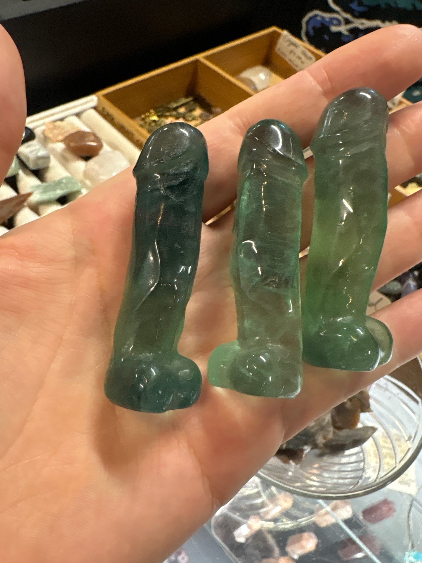 Green Fluorite Phallas Carving