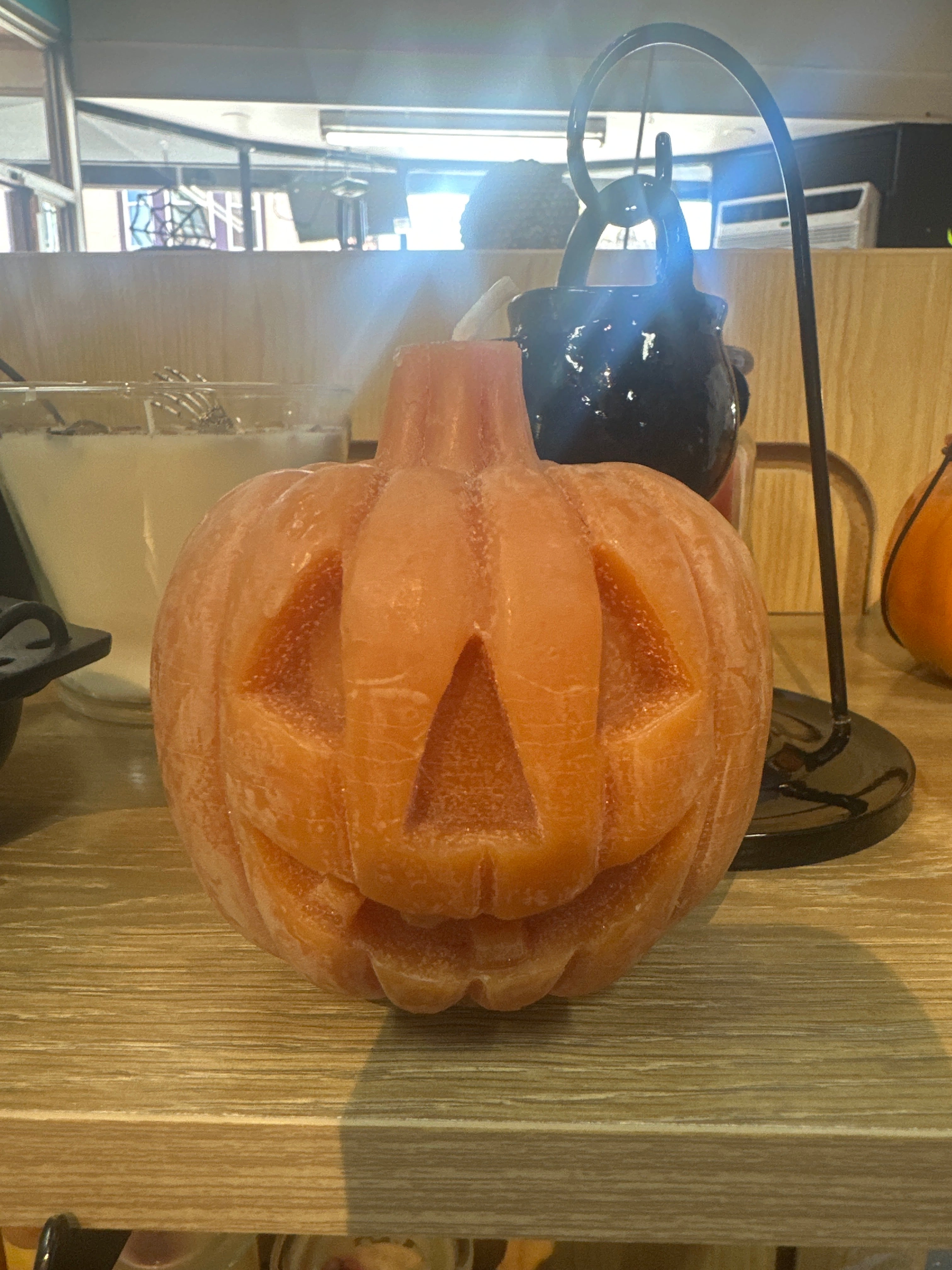 Double Sided Jack O Lantern Candle (beeswax)