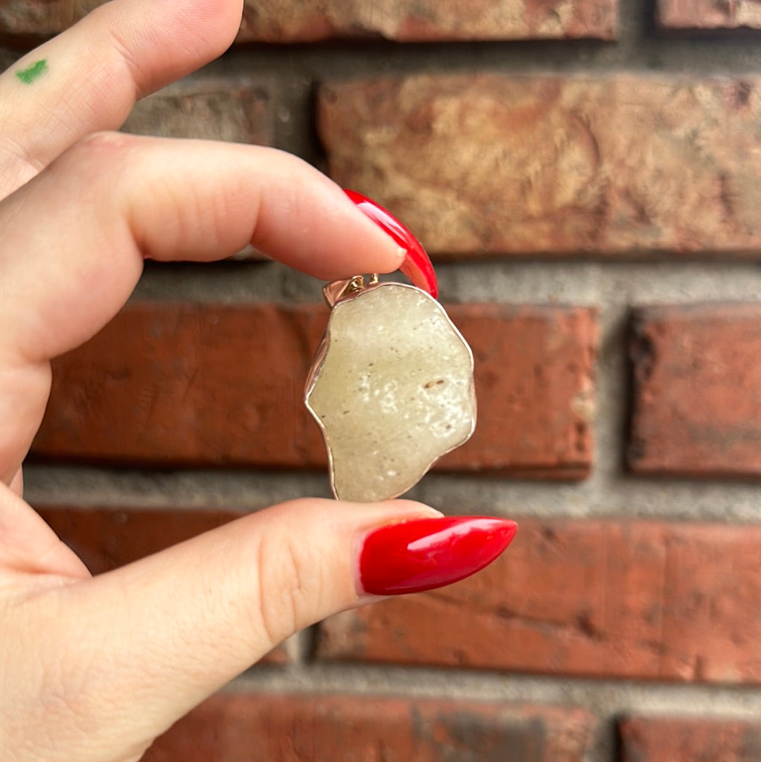 Libyan Desert Glass Pendant with Sterling Silver