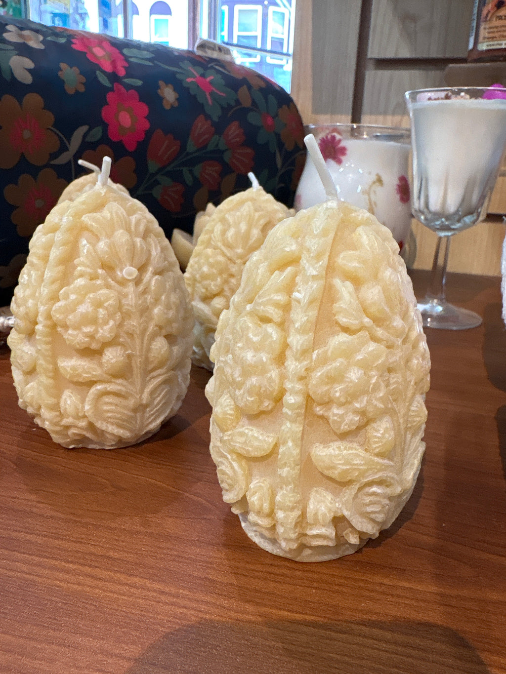 Beeswax Carved Egg Candle