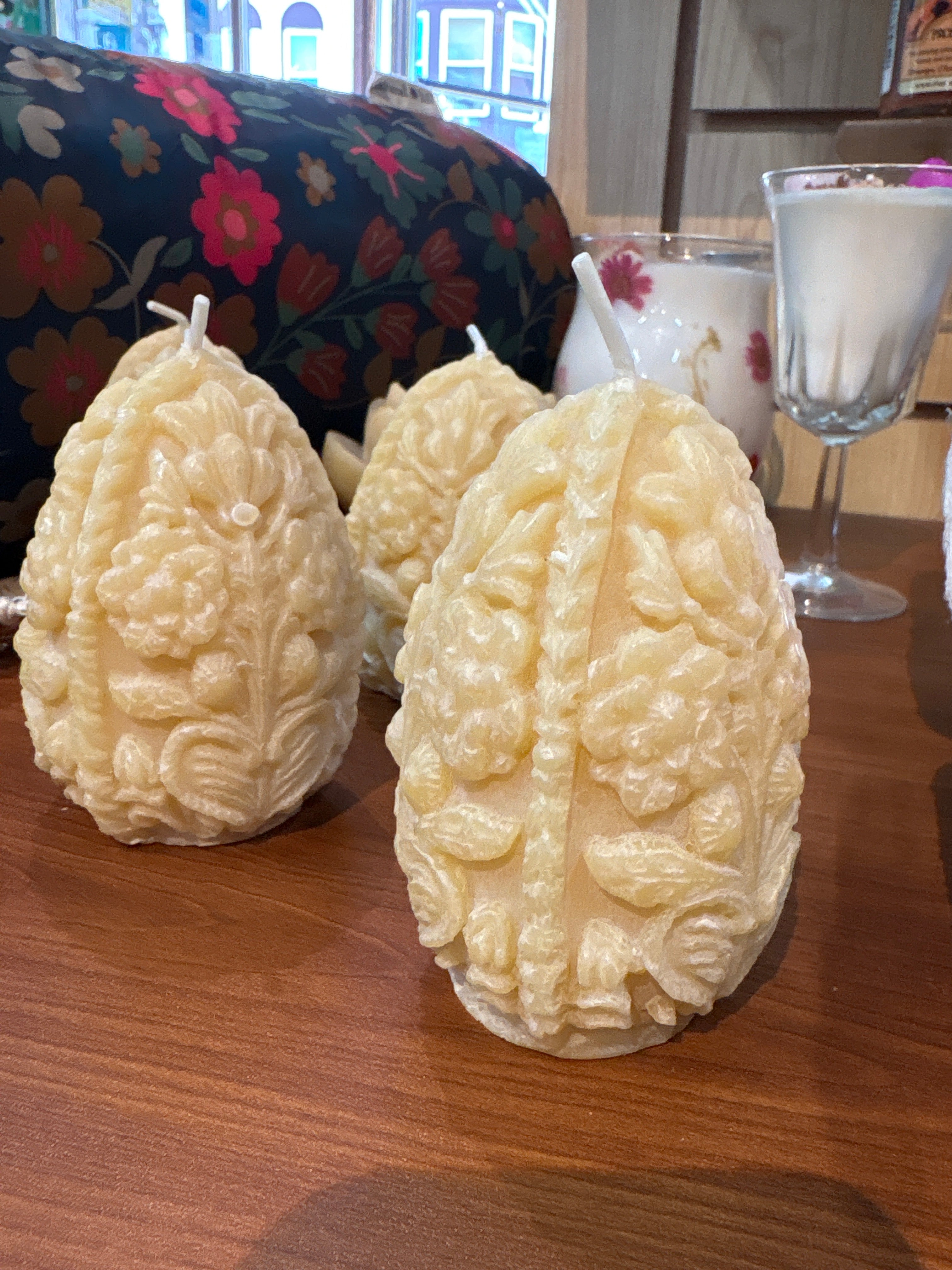 Beeswax Carved Egg Candle