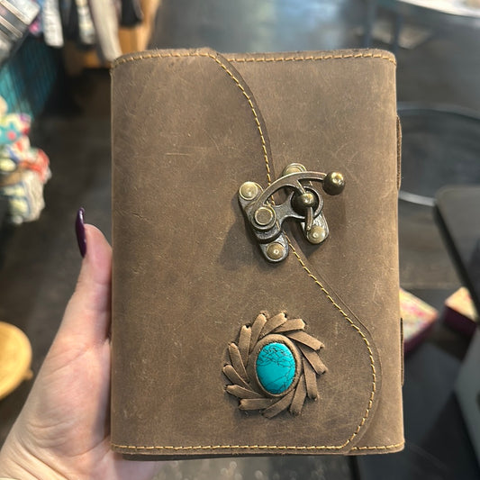 Leather Journal with stone