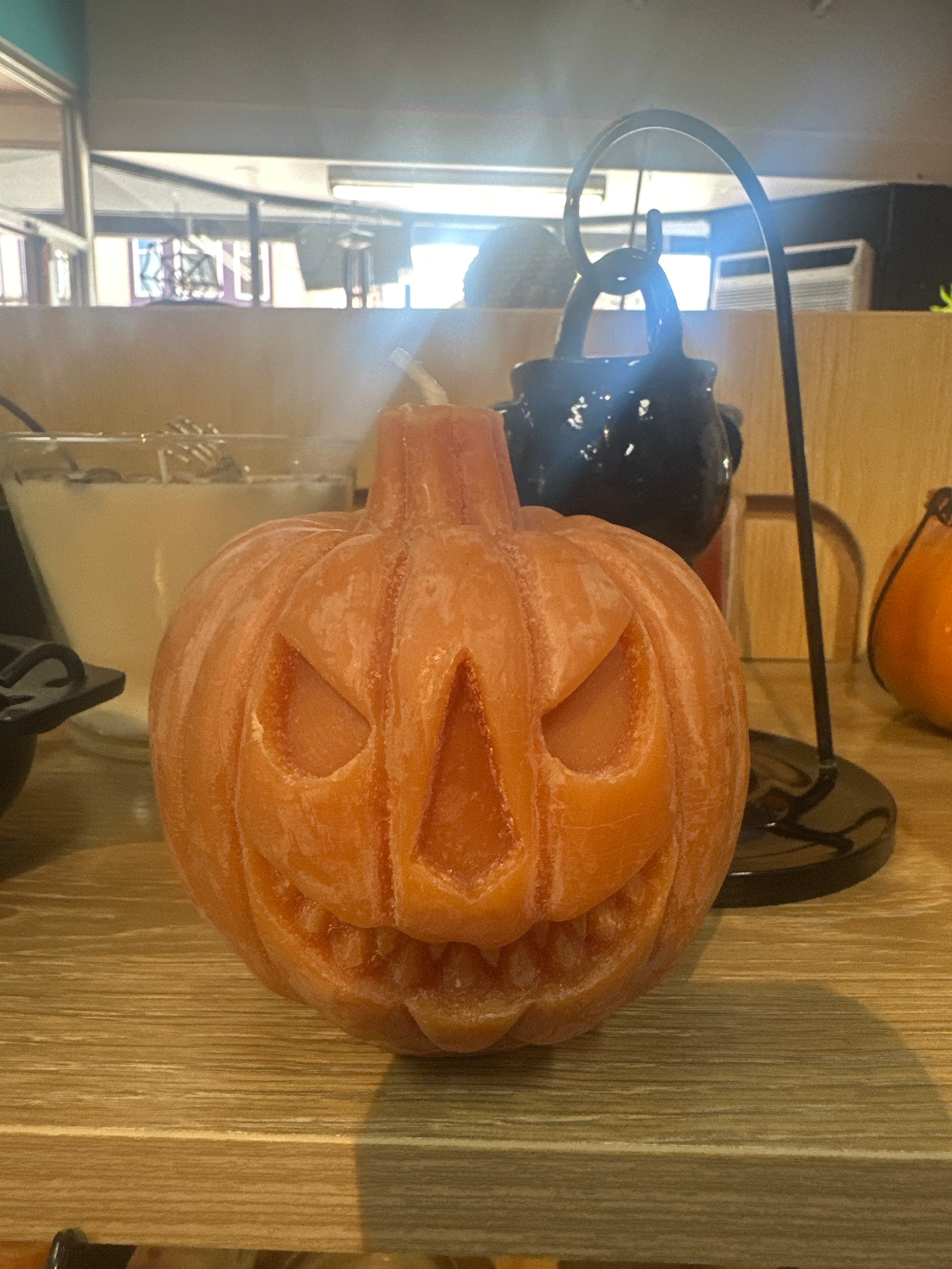 Double Sided Jack O Lantern Candle (beeswax)