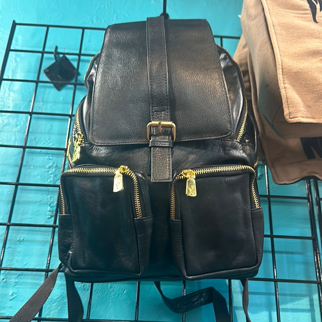 Genuine Leather Backpack (black)