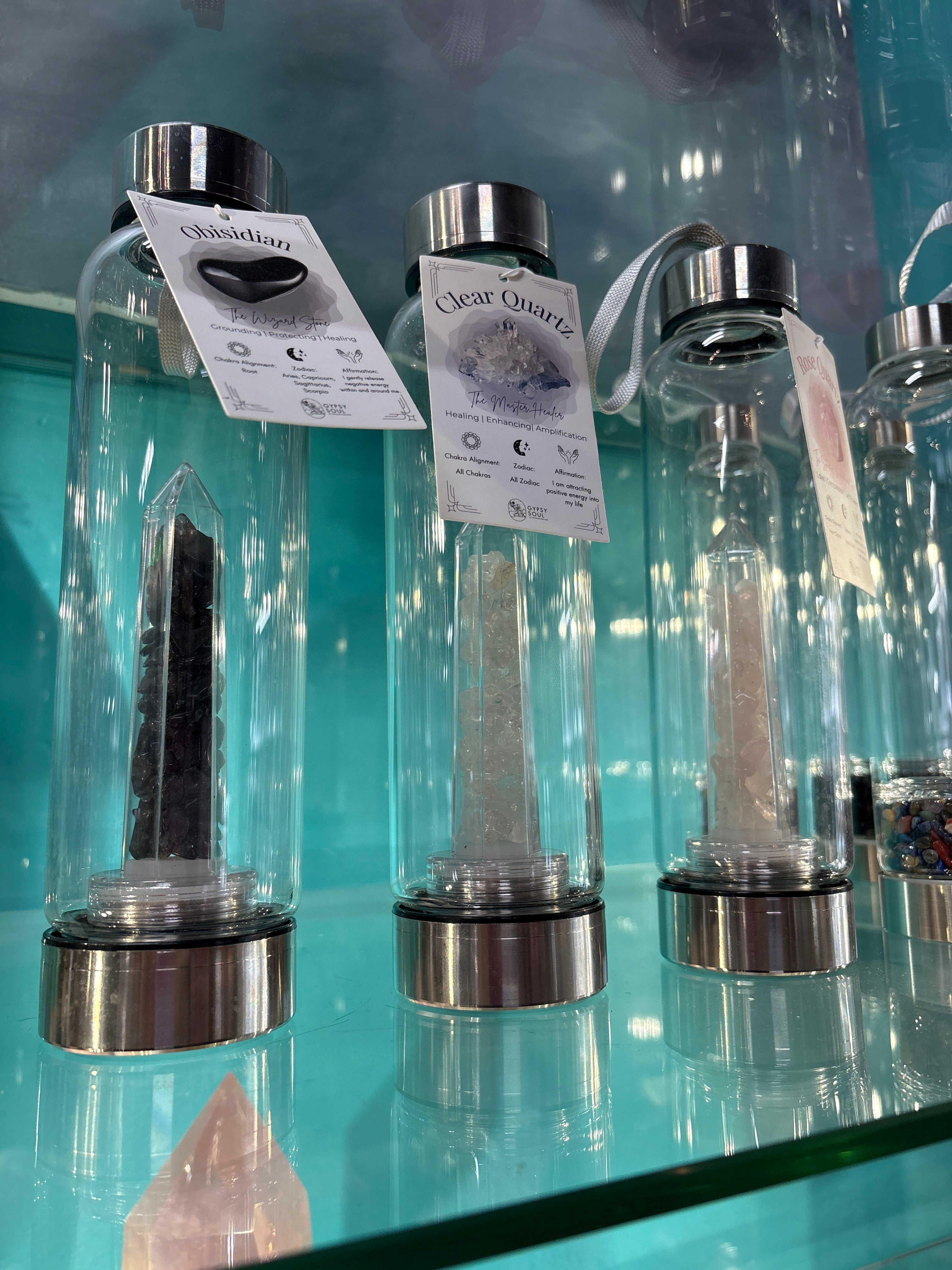 Crystal Point Glass Water Bottle