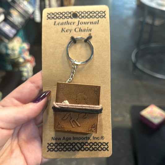 Leather journal keychain