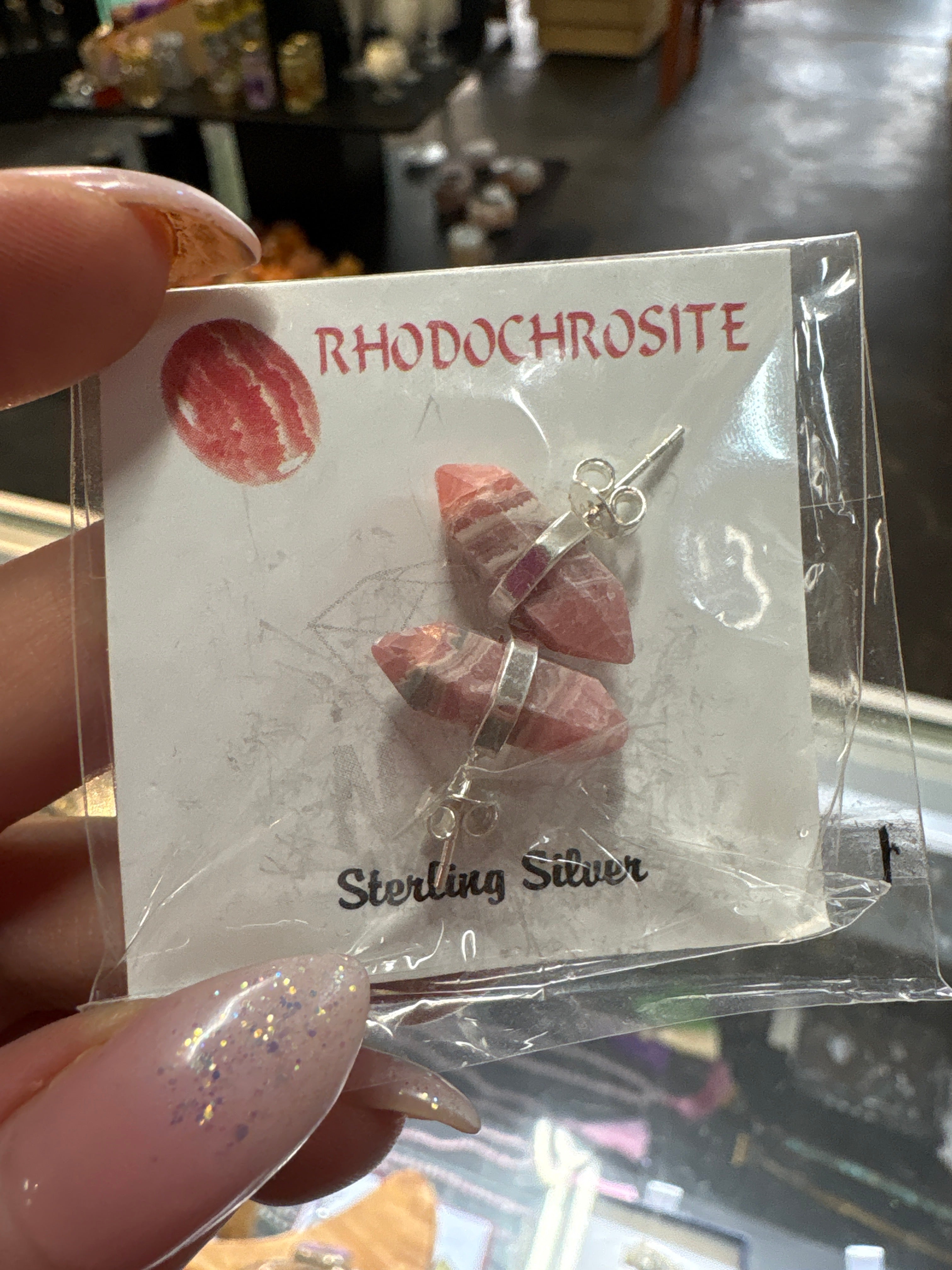 Rhodochrosite Earring
