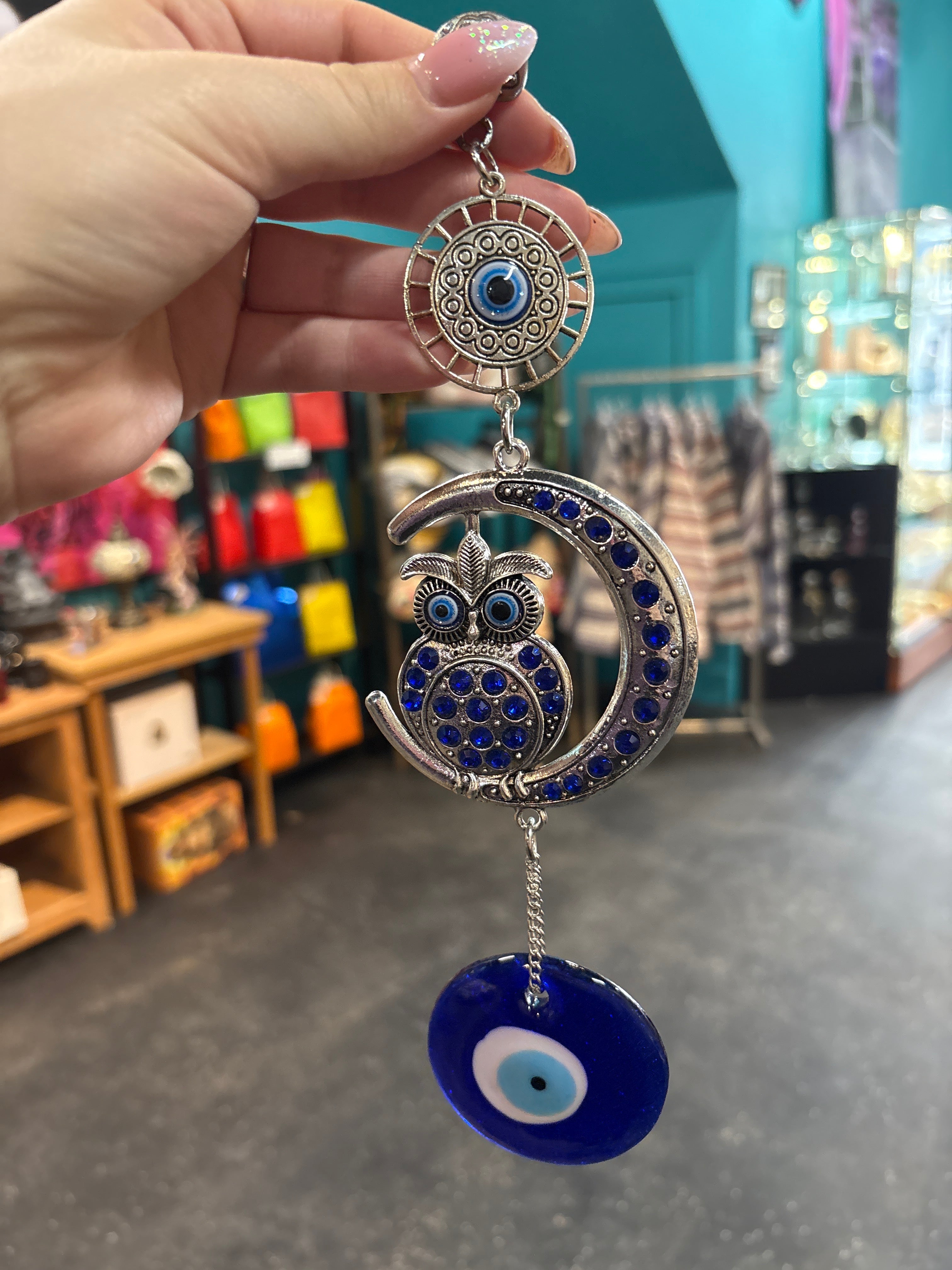 Evil Eye Wall Hanging Owl & Moon