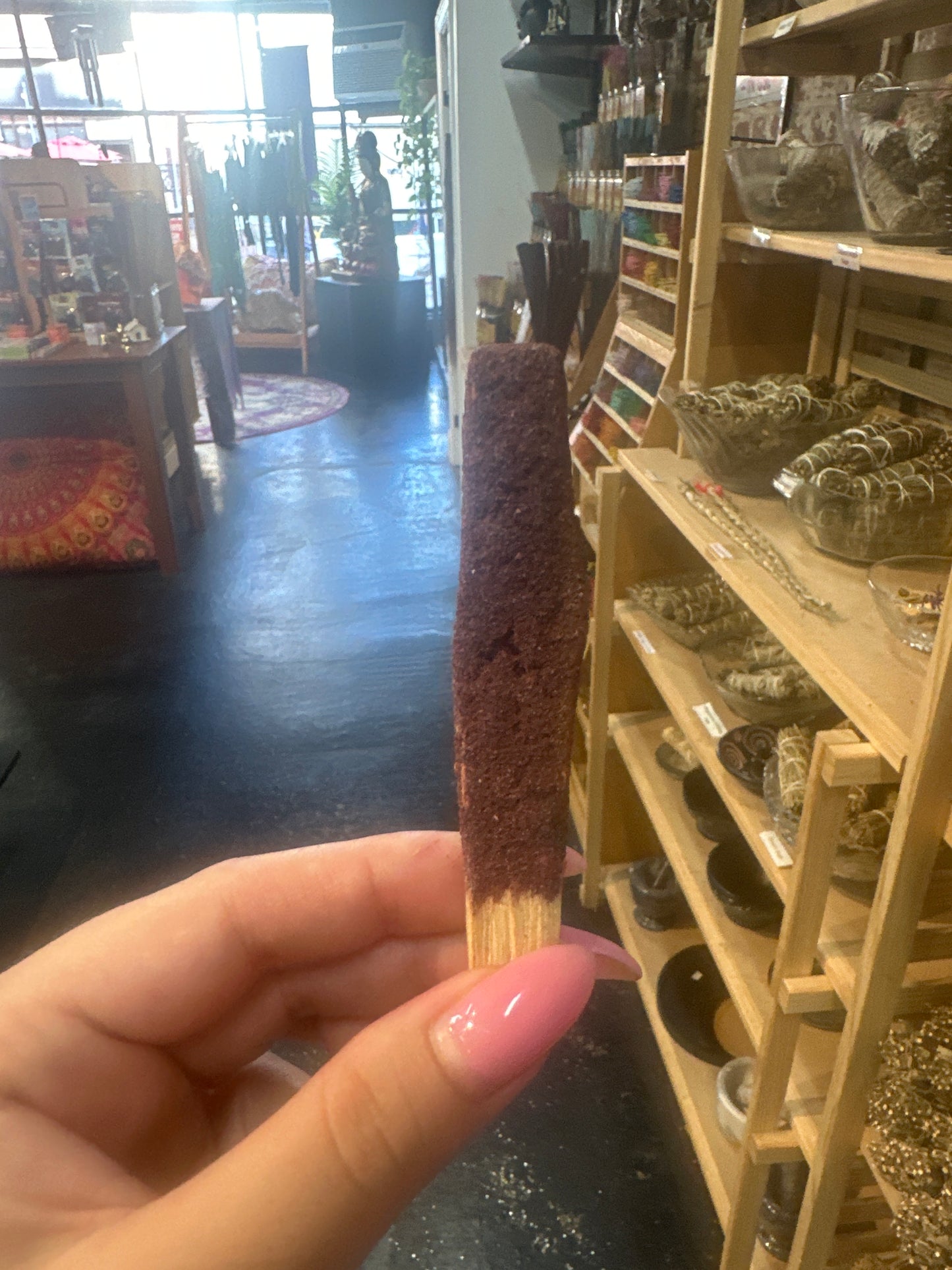 Palo Santo dipped in Dragons Blood Resin