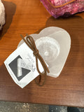 Selenite Heart Candle Holder