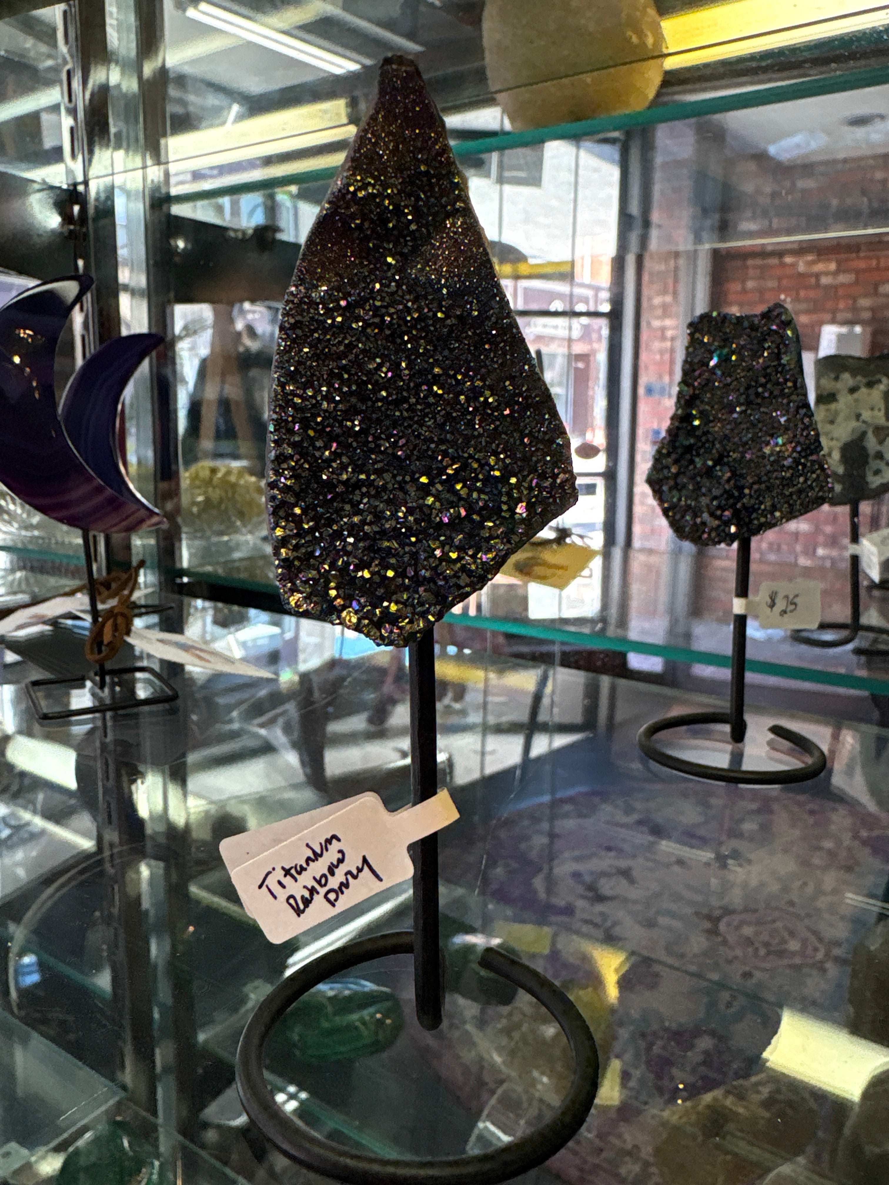 Titanium Rainbow Druzy on stand