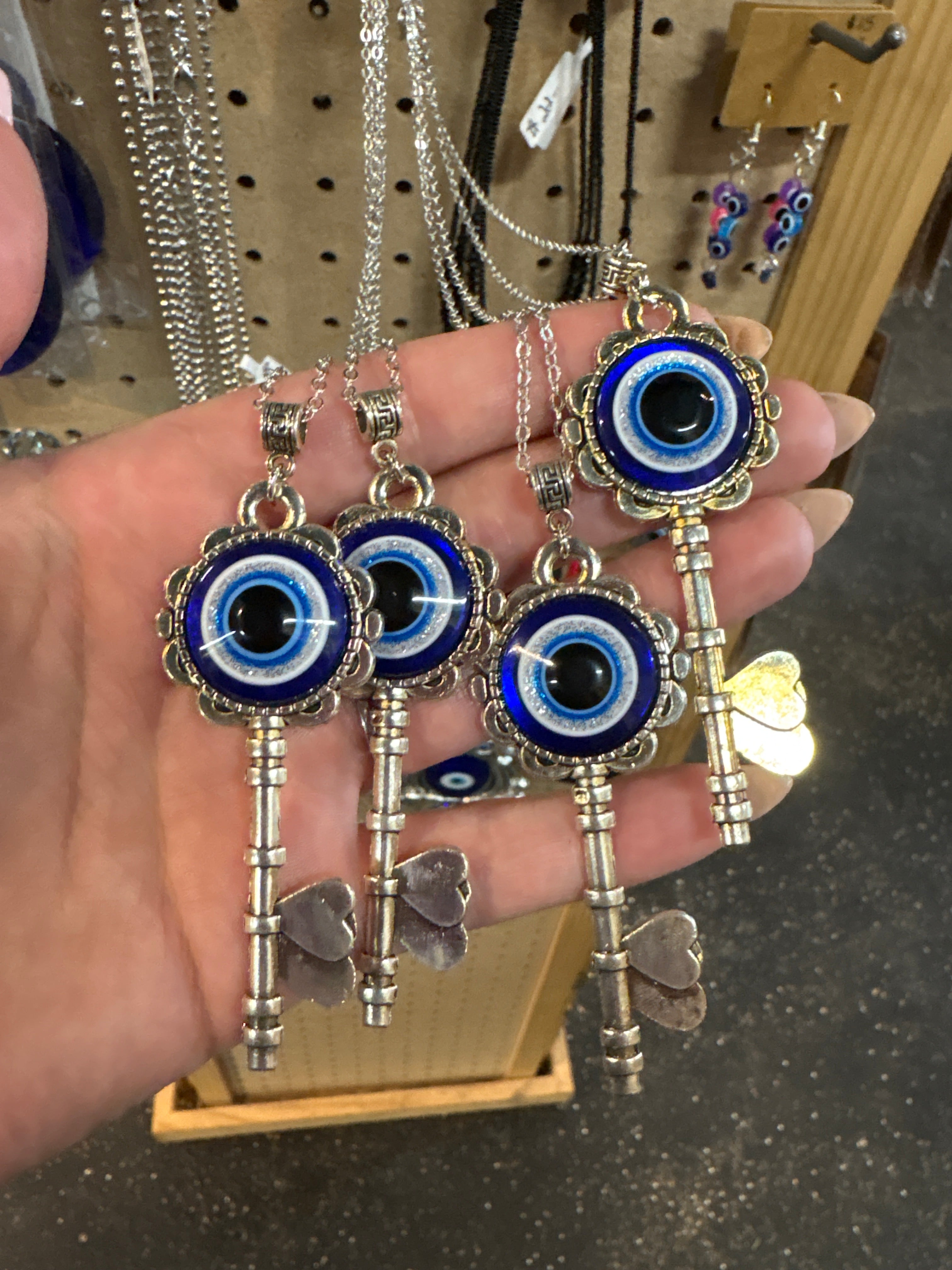 Evil Eye Key Necklace