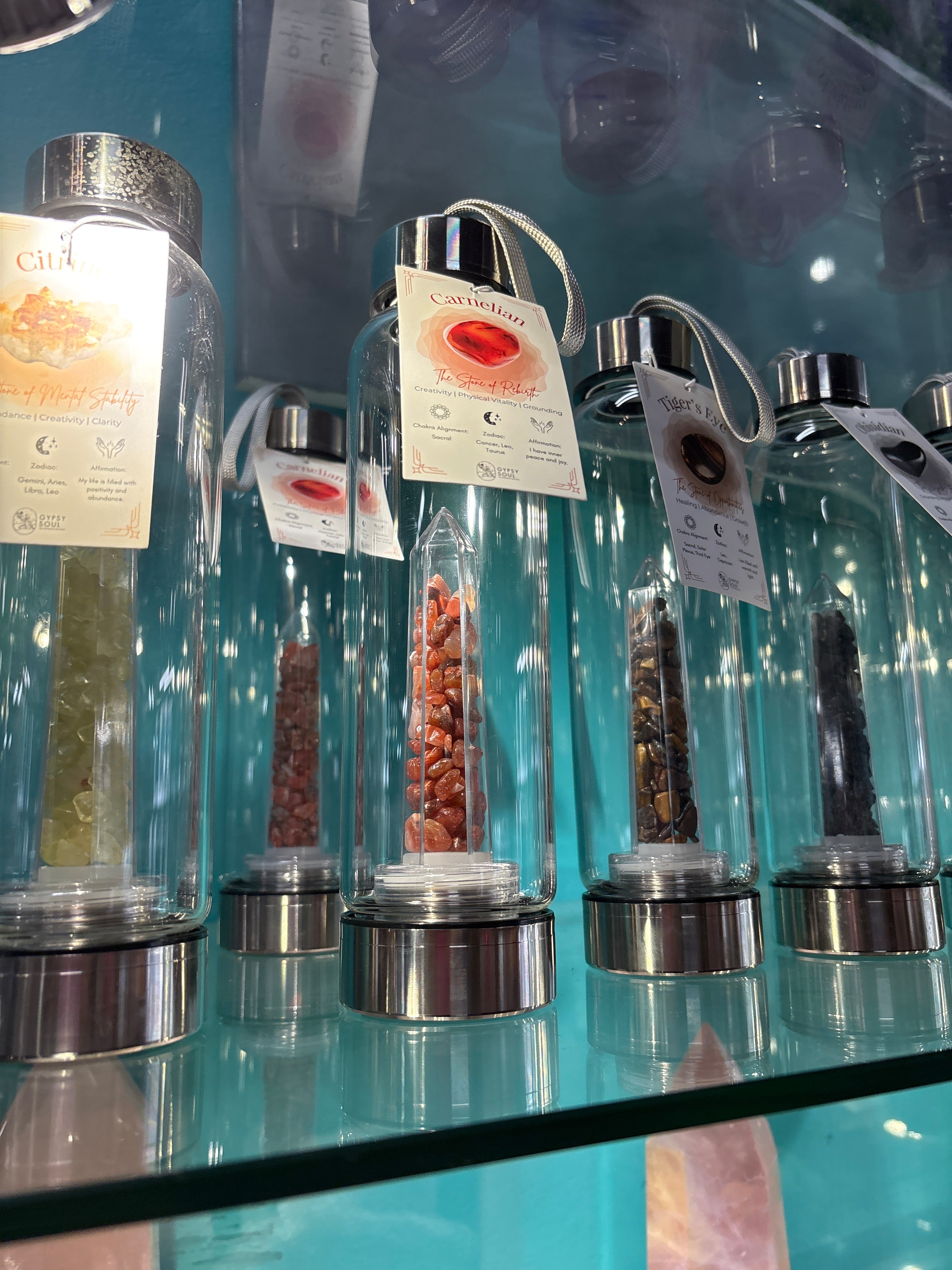 Crystal Point Glass Water Bottle