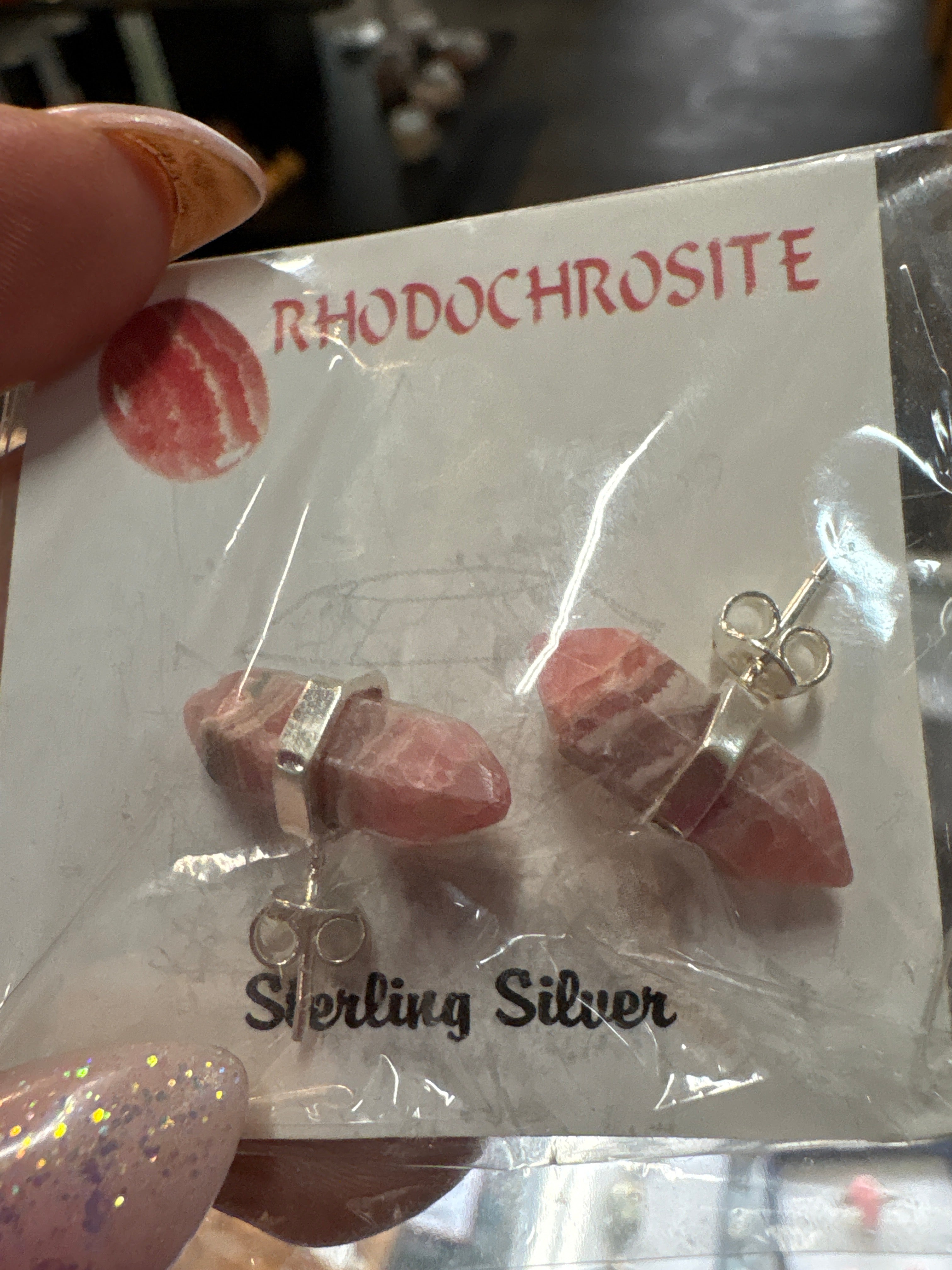 Rhodochrosite Earring