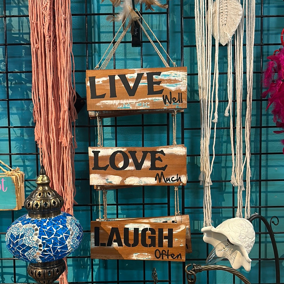 Live Well, Love much, Laugh often Wall Hanging