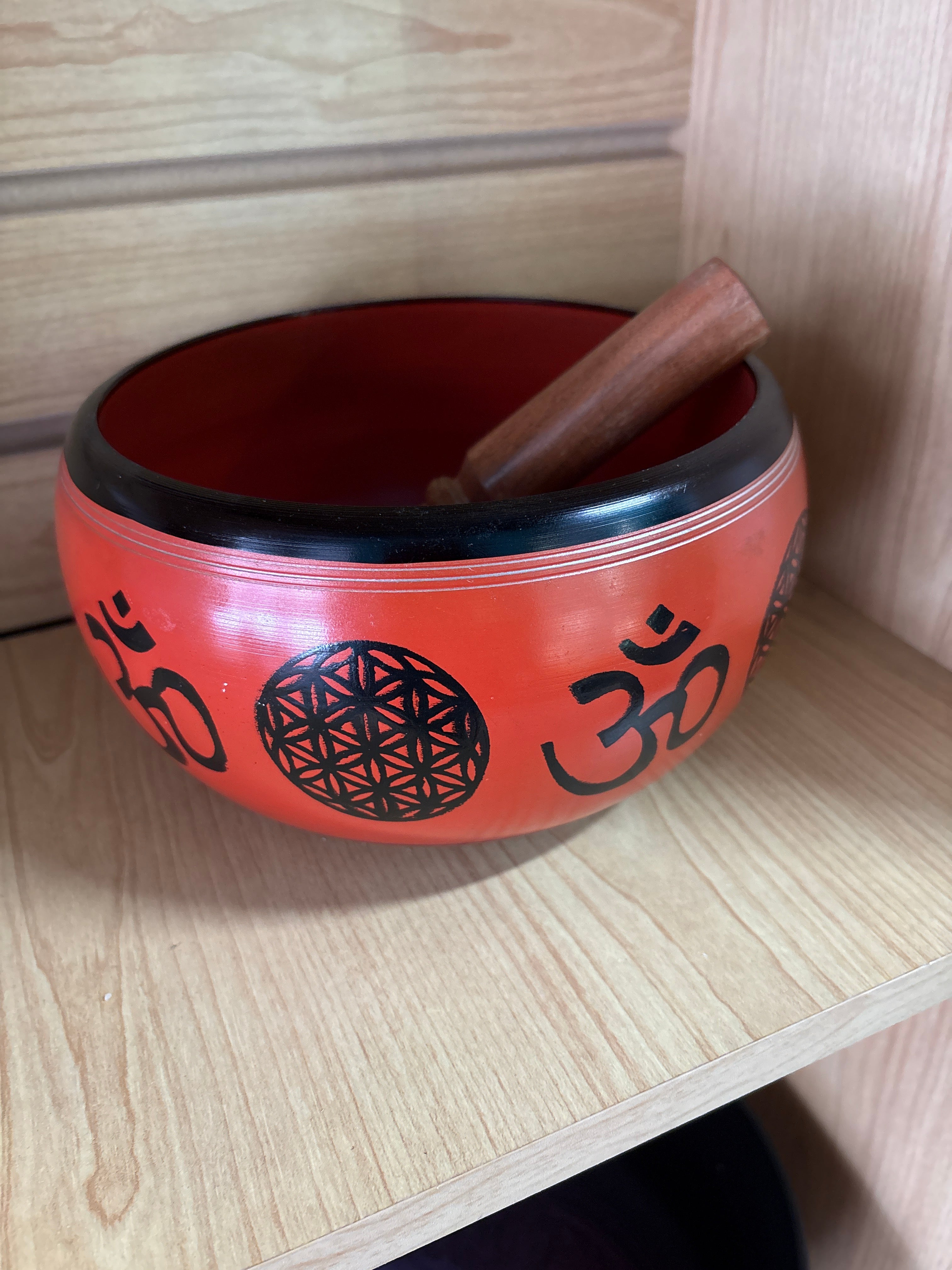 Om & Flower of Life Sacral Chakra Singing Bowl
