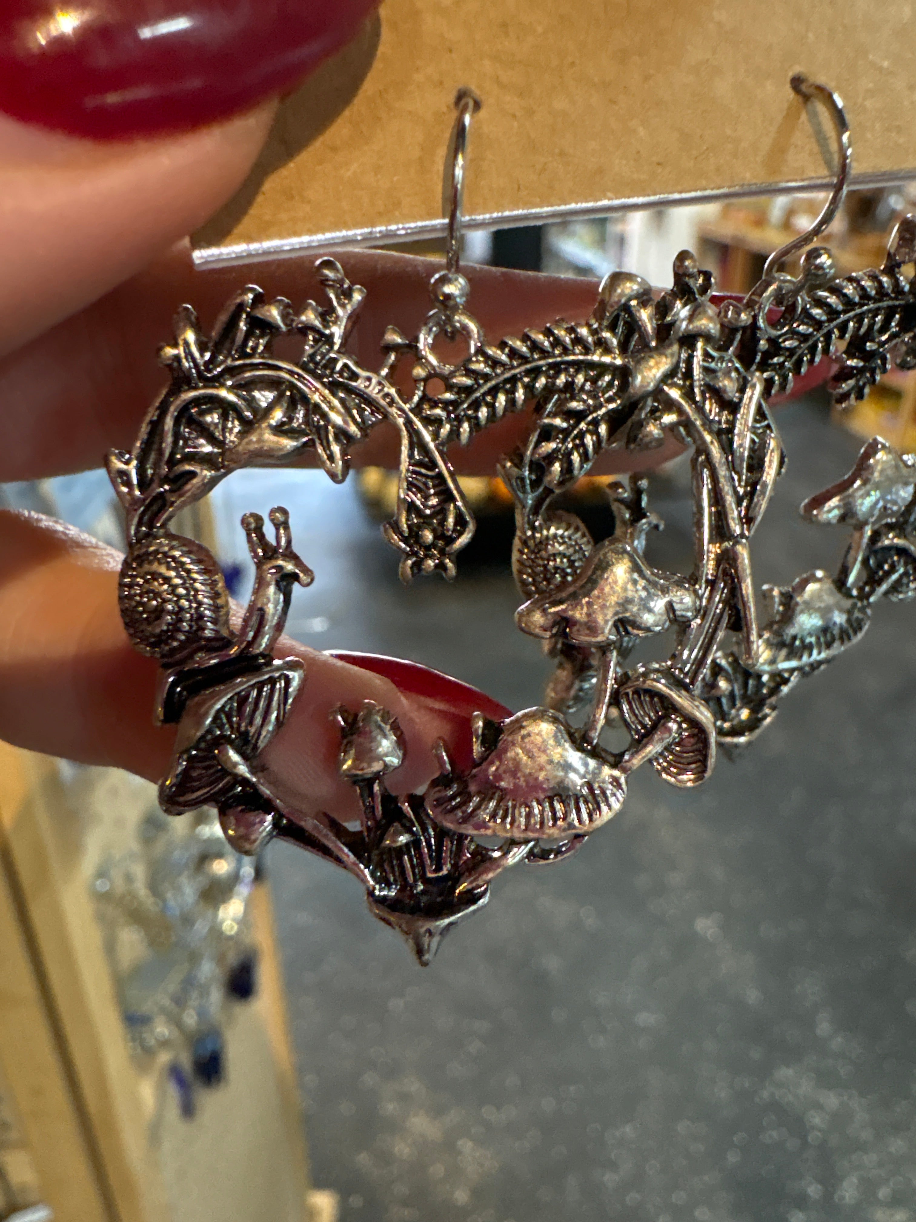 Mushroom Heart Hoop Earrings