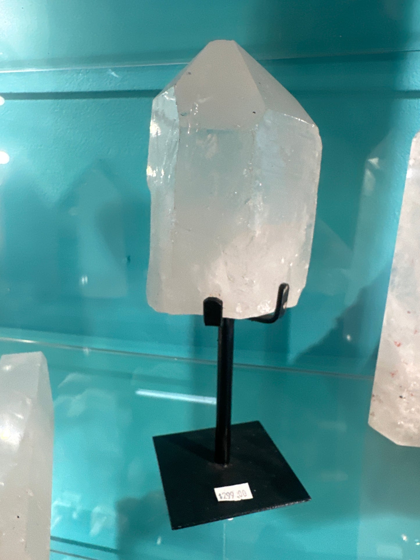 Clear Quartz Tower on stand