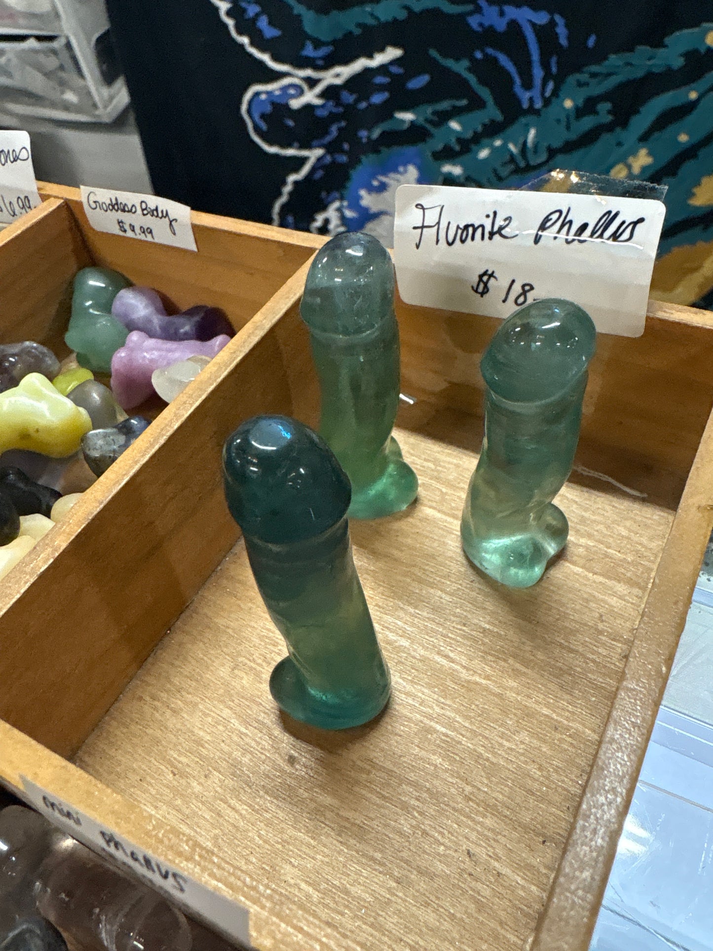 Green Fluorite Phallas Carving