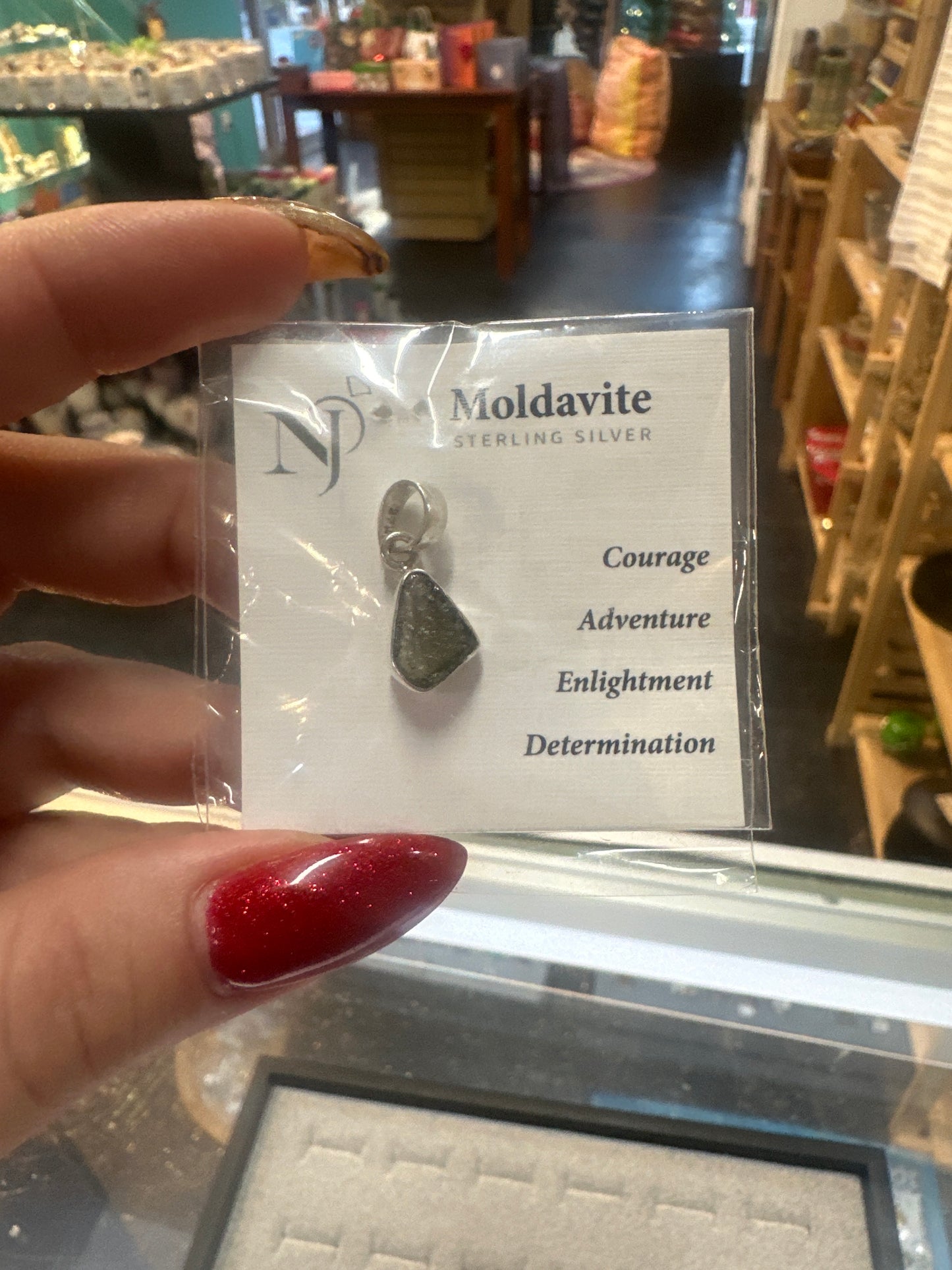 Moldavite Pendant with sterling silver