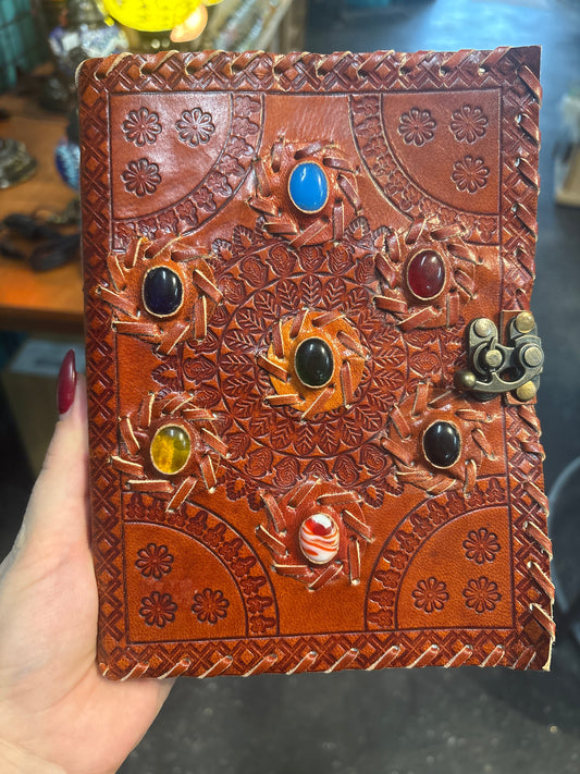 Leather Journal with stones