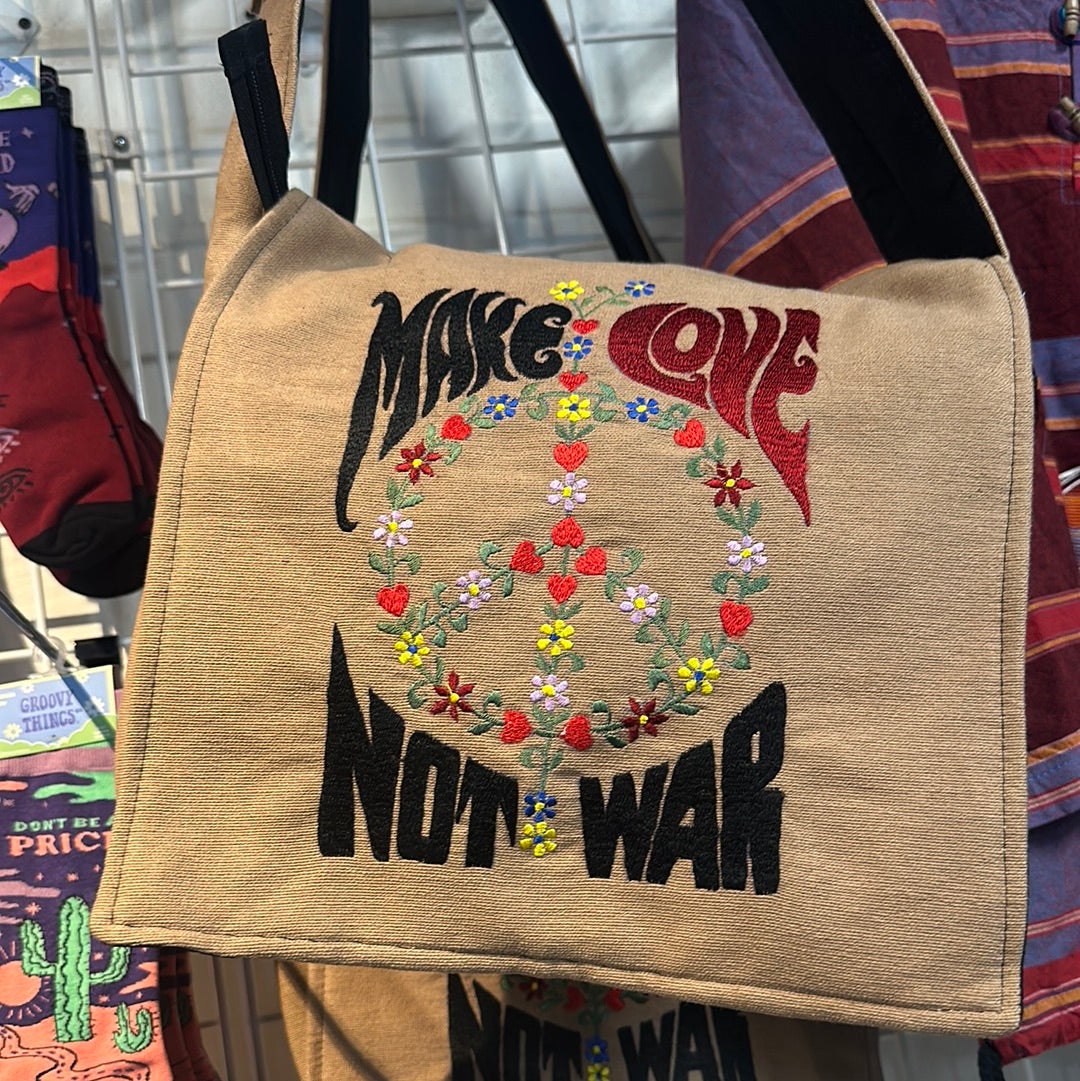 Make Love Not War shoulder bag
