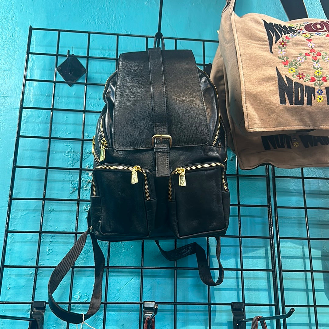 Genuine Leather Backpack (black)