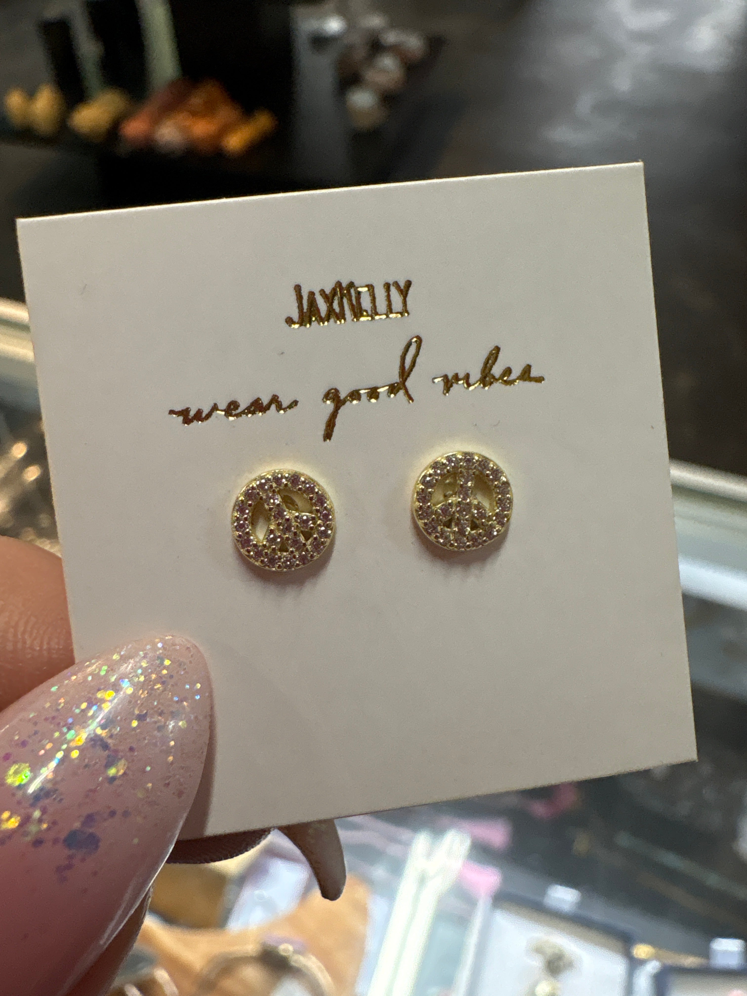 Peace Sign Stud Earring