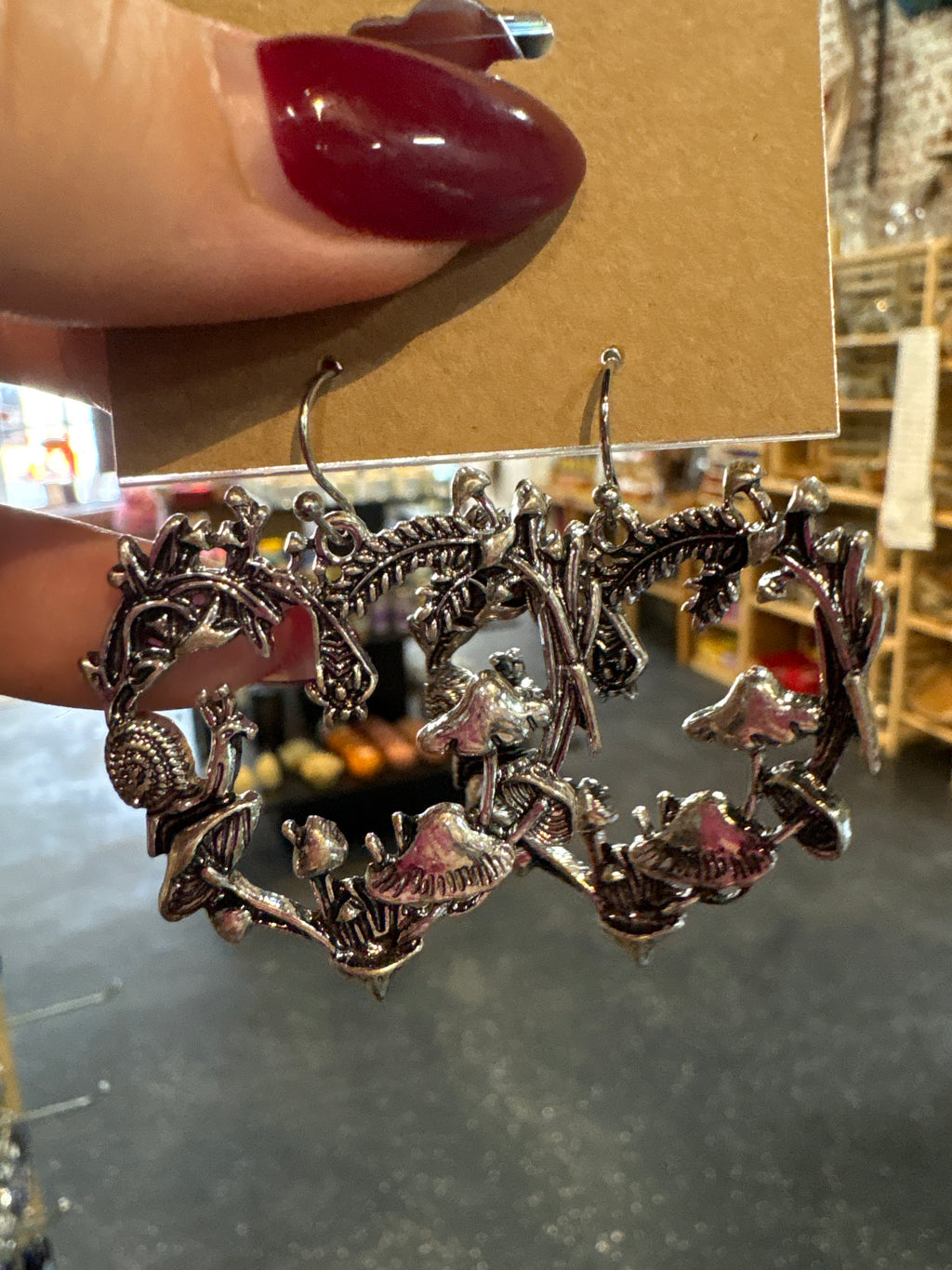 Mushroom Heart Hoop Earrings