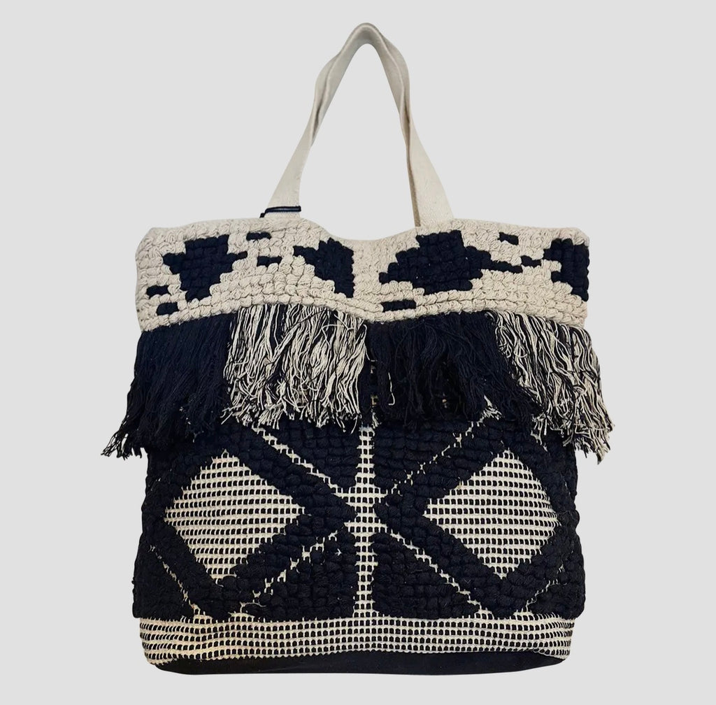 Hand-woven Fringe Tote Bag