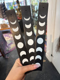 Moon Phase Wood Incense Holder