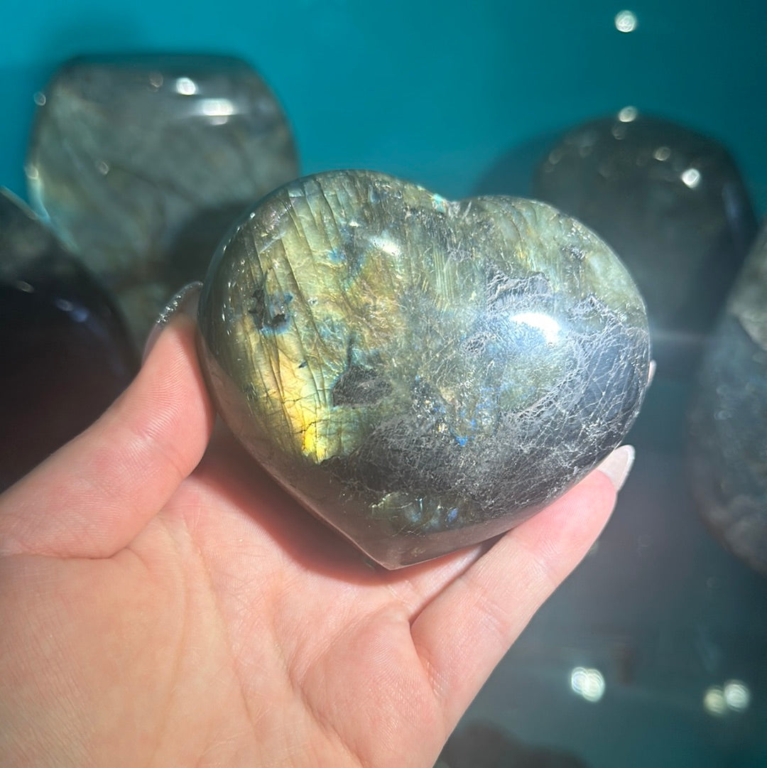 Labradorite Heart