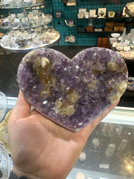 Amethyst Heart with Citrine