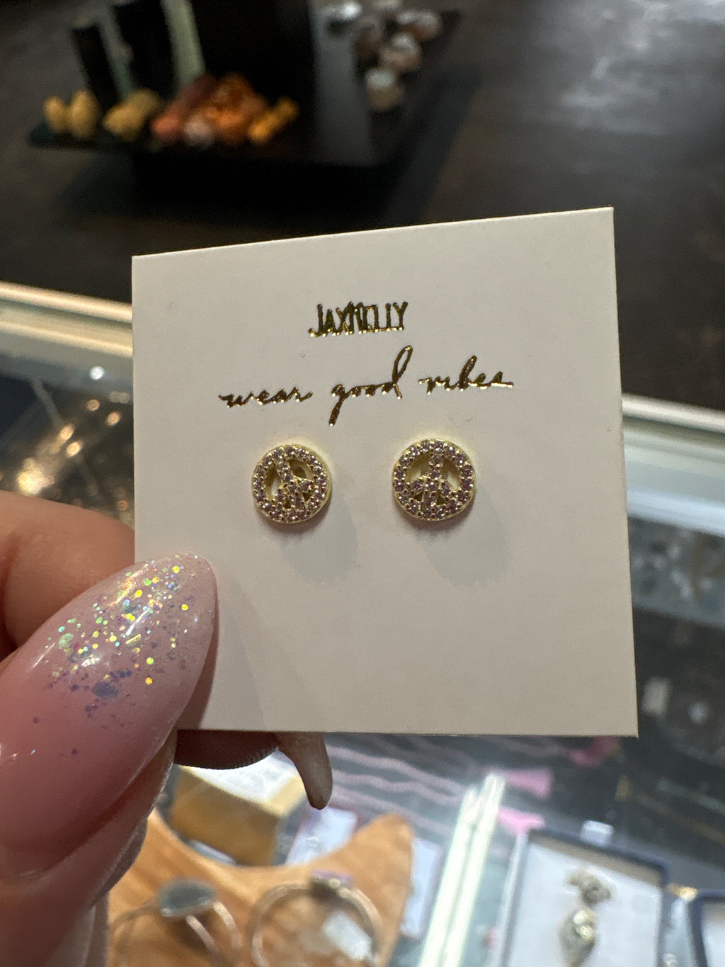 Peace Sign Stud Earring