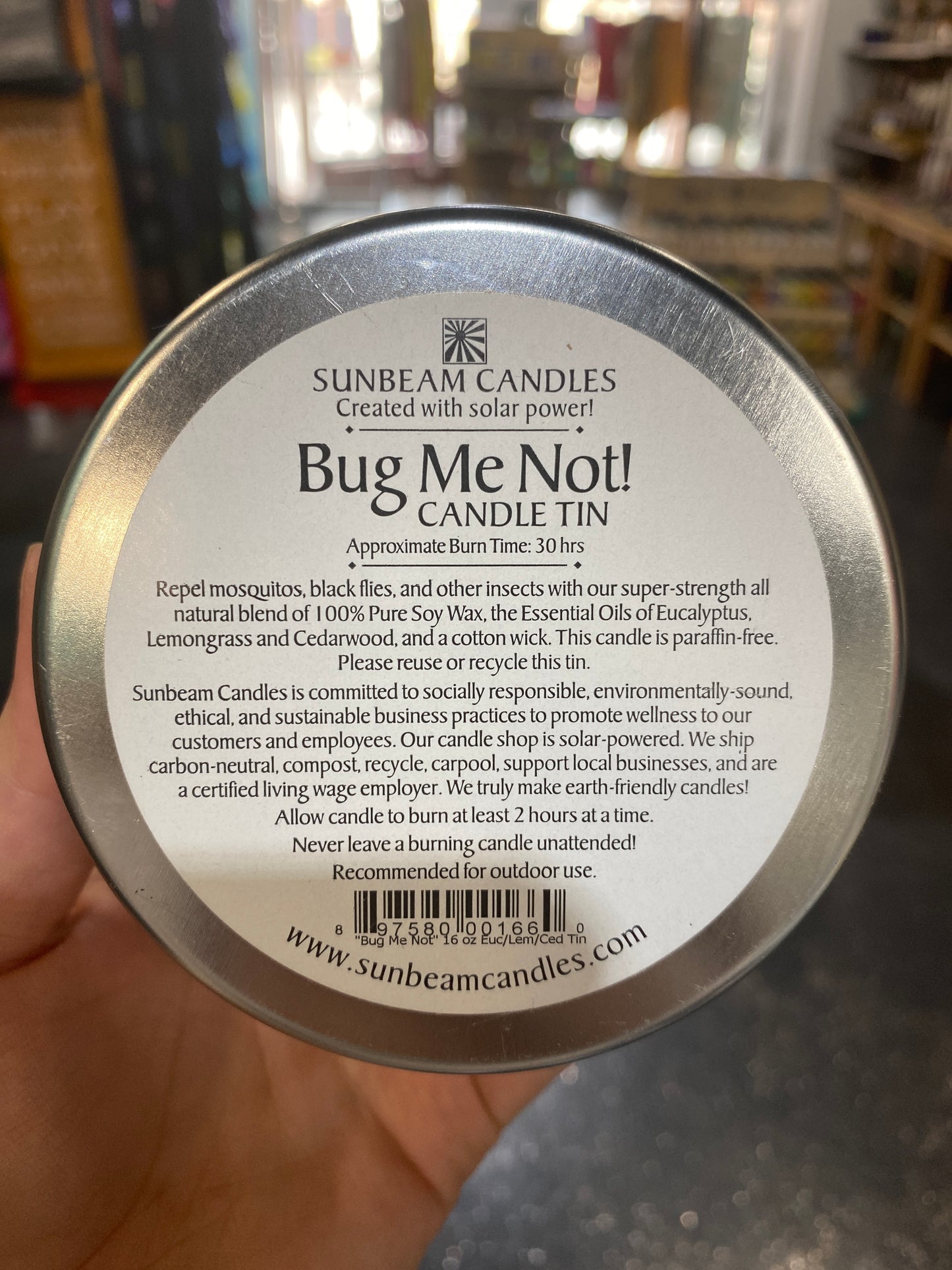 BugMeNot! Candle Tin 16oz