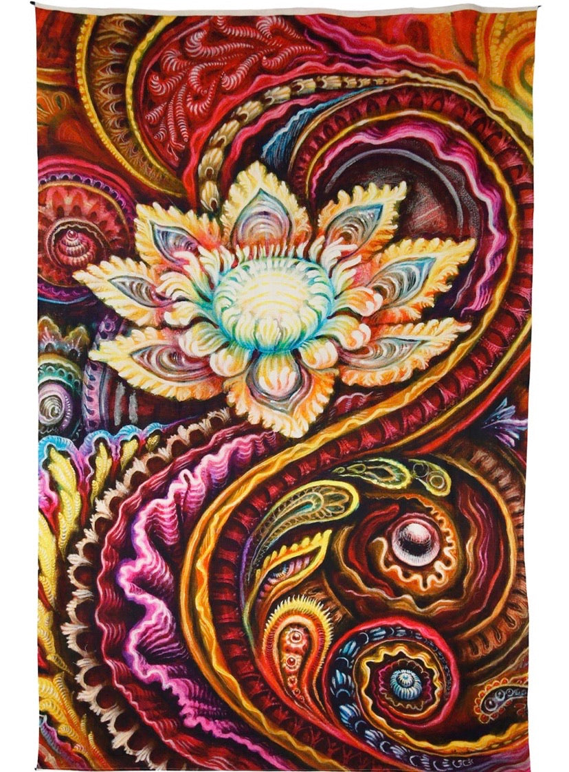 Flower Power Heady Art Print Tapestry 53x85 - Artwork by Randal Roberts